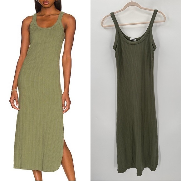 VITAMIN A West Bodycon Midi Dress in Agave Green Size Small - Picture 1 of 3